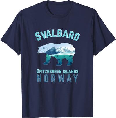 Longyearbyen am Nordkap und Spitzbergen Inseln Svalbard Spitzbergen Islands Norway Fjords with Polar Bear T-Shirt