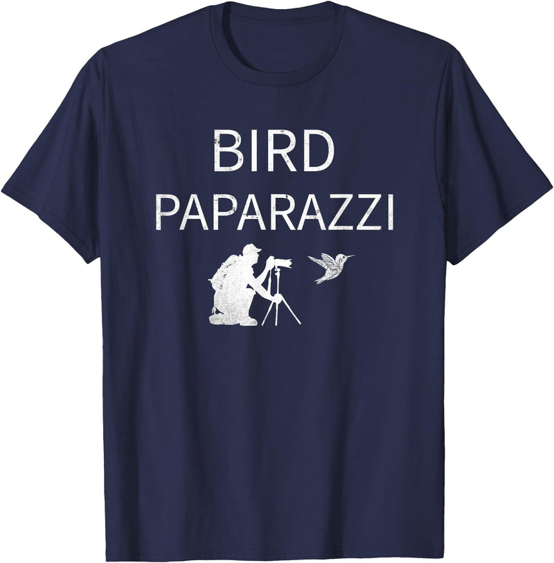 Birdwatching | Bird Photographer Gifts Unisex-Adults Black Short Sleeve T-Shirt Small Bird Photography T-Shirt - Navy Blue