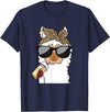 Cute Alpaca Llama Lover Llama Leopard Girls Women Alpaca Lover T-Shirt - Navy Blue