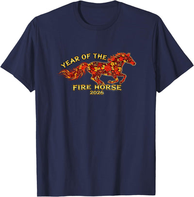 Lunar New Year 2026 Fire Horse Apparel Chinese Zodiac Lunar Year of the Fire Horse 2026 T-Shirt