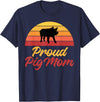 Pig Lover Gifts & Accessories Proud Pig Mom Pig Owner Pig Farmer Pig Mother T-Shirt - Navy Blue