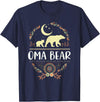 Matching Family Grandma Bear Boho by Foxio Grandma Bear Floral Family Fun Boho Bear T-Shirt - Navy Blue