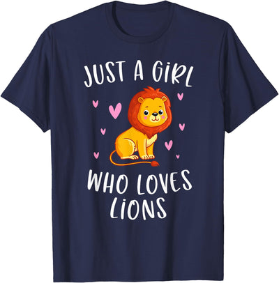 Just A Girl Who Loves Lions Cute Lion Lover T-Shirt