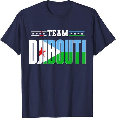 Proud Djibouti Team Independence Day Patriotic Djiboutian Flag Team Djibouti T-Shirt