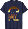 Beards Bears Belly Rubs Funny LGBTQ+ Quote T-Shirt - Navy Blue