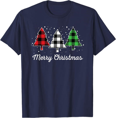 Cow Christmas Buffalo Plaid T-Shirt