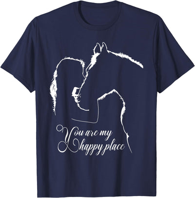 horseslover004 You are my happy place - Horses Lovers T-Shirt