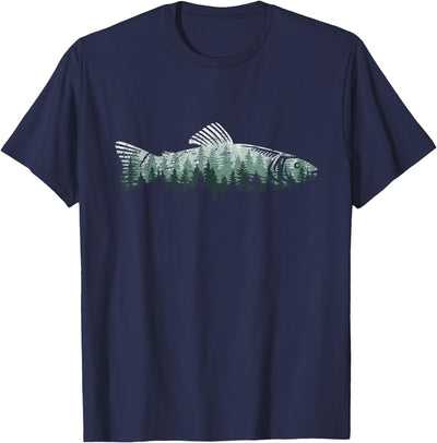 Mountain Nature Wildlife Forest Gifts Fisherman Forest Nature Outdoor Wildlife Trout Fly Fishing T-Shirt