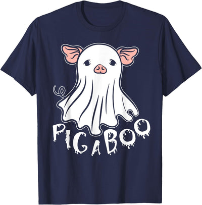 Ghost Pig Costume Pig A Boo Farmer Animal Halloween Costume T-Shirt