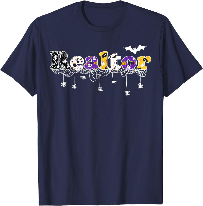 Realtor Halloween Costume Realtor Halloween Real Estate Agency T-Shirt - Navy Blue