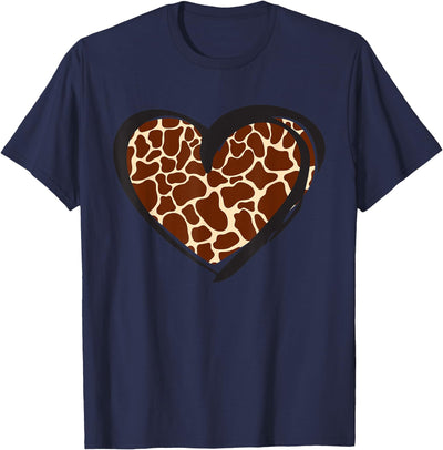Heart Giraffe Print for Giraffe Lover T-Shirt