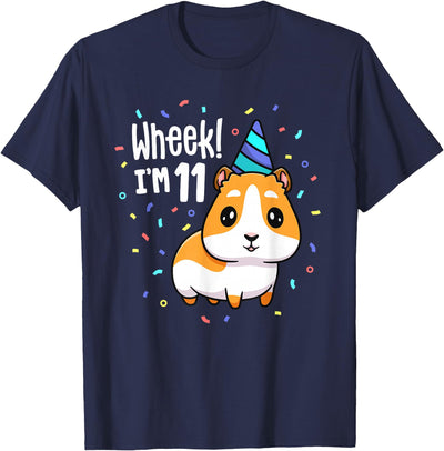 Guinea Pig Birthday Party Wheek Kid 11 Year Old 11th Outfit T-Shirt