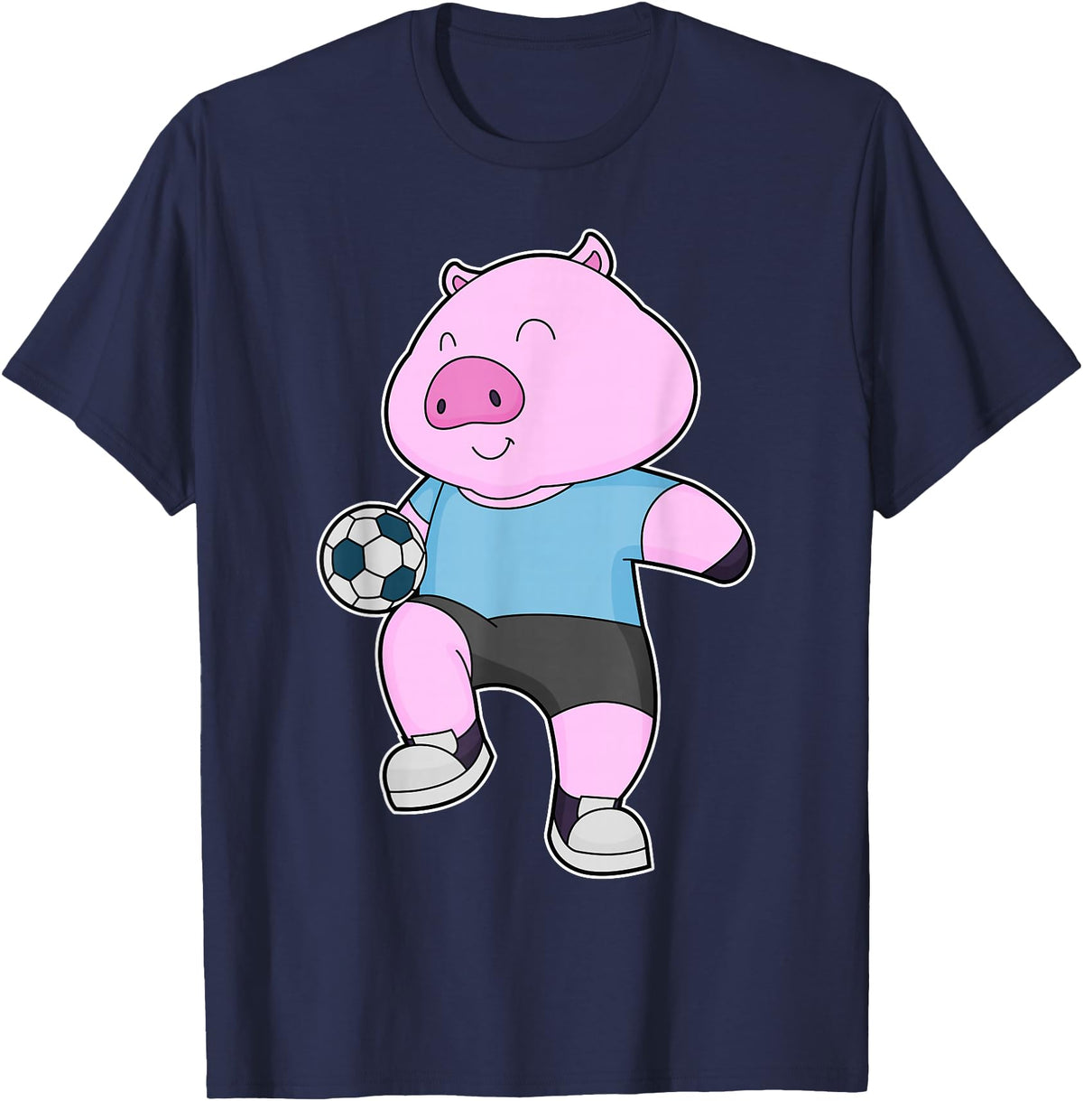 Snabdesign84 Pig Soccer player Soccer Sports T-Shirt - Navy Blue