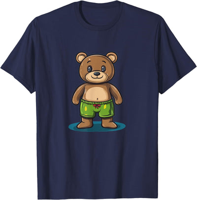 Cool Swim Trunks Teddy Bear Costume for Boys and Girls T-Shirt