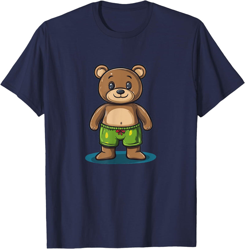 Teddy Bear swim trunks Cool Swim Trunks Teddy Bear Costume for Boys and Girls T-Shirt - Navy Blue