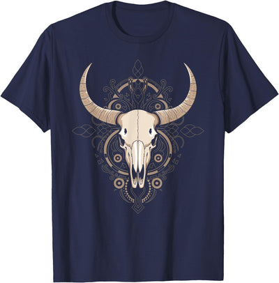 Cow Skull Cowgirl Cowboy Vintage Men Woman T-Shirt