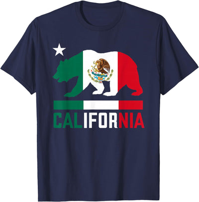 California Bear Mexican Flag State T-Shirt
