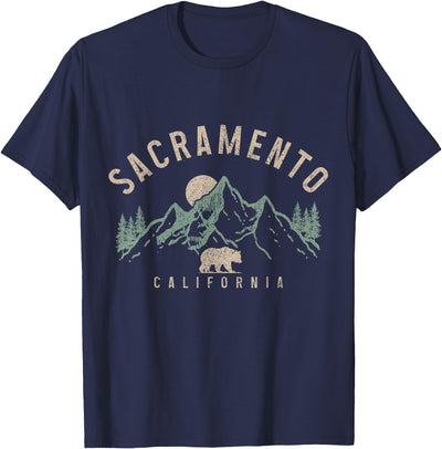 Sacramento California Mountains Bear Nature Lover Vintage T-Shirt