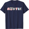 Cow Matching Family Outfit Costume Apparel Auntie Girl Birthday Matching Family Cow Farm Animal Aunt T-Shirt - Navy Blue
