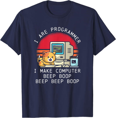 Beep Boop Beep Beep Boop I Are Programmer Cat T-Shirt