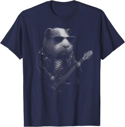 Guinea Pig Playing Guitar Rock Music Pet Lover T-Shirt