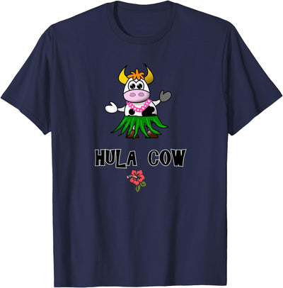 Hawaiian Hula Dancing Cow Funny Gift Dk T-Shirt