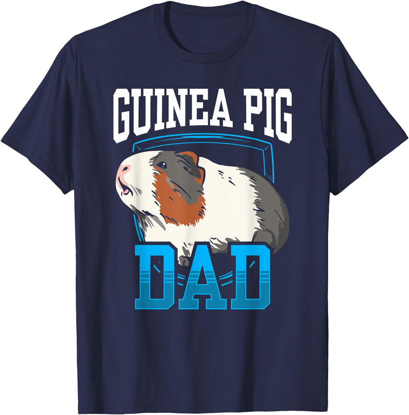 Team Sayings Owner Sweet Guinea Pigs Guinea Pig Dad Pet Lover Animal Cute T-Shirt - Navy Blue