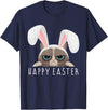 Happy Easter Bunny Funny Pajama Dress Cat Party Cute Rabbit T-Shirt in Navy Blue