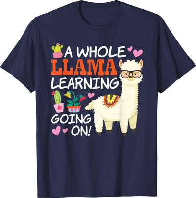 Llama School Co Llama Learning T Shirt Teachers Students Alpaca Lovers Gift T-Shirt