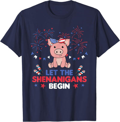 4th Of July American Pig Kids USA Pig T-Shirt