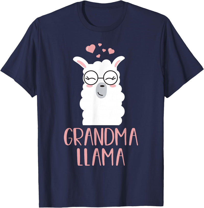 Grandma Llama Apparel Co Grandma Llama Cute Grandmother Gift T-Shirt - Navy Blue