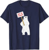 Math & Mirth Designs Save the Teachers Cute Polar Bear T-Shirt T-Shirt - Navy Blue