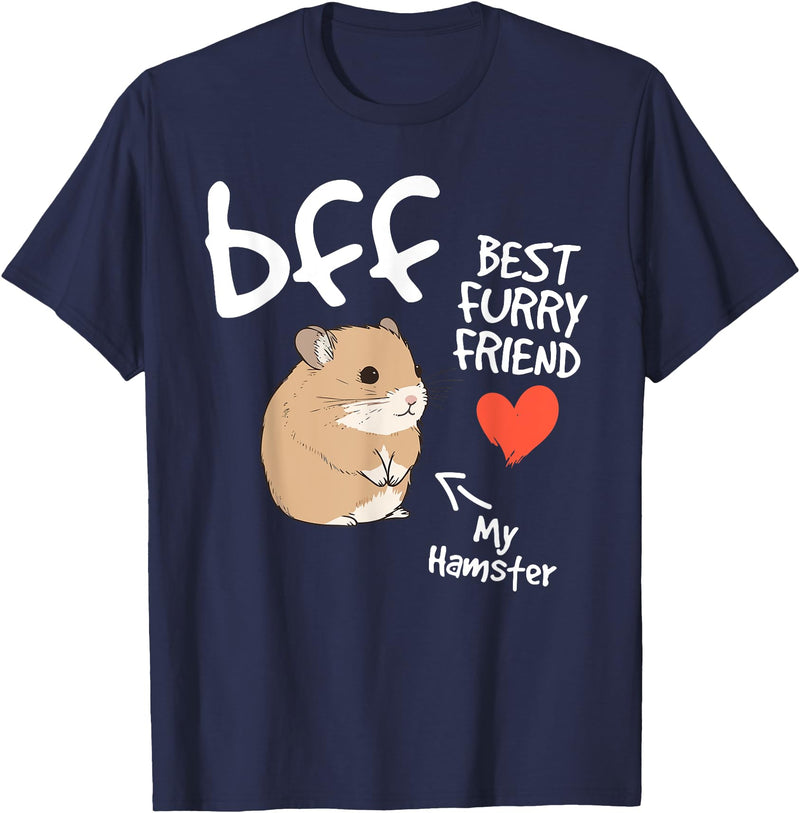 Hamster lover BFF Best Furry Friend my hamster cute fun kids T-Shirt - Navy Blue