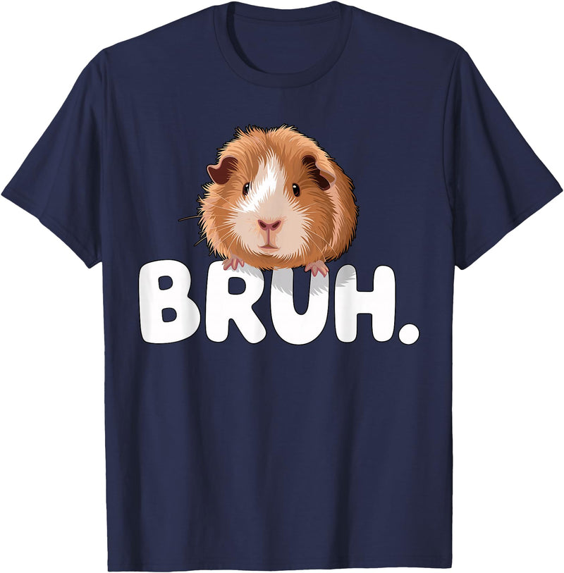 Magical and Funny Guinea Pig owner Gifts Bruh Guinea Pig T-Shirt - Navy Blue