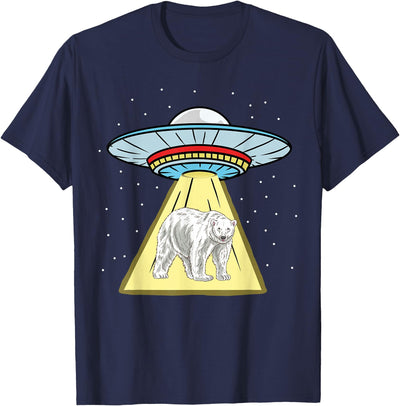 UFO Abduction Polar Bear Arctic Animal T-Shirt