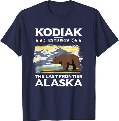 Kodiak The Last Frontier Alaska Grizzly Bear Outdoor Hiking T-Shirt