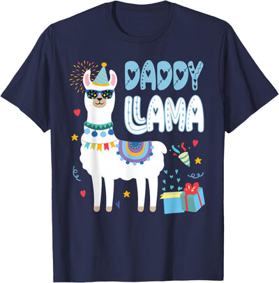 Family Matching Llama Birthday Party Supplies Daddy Llama Dad Of The Birthday Boy Girl Llama Birthday T-Shirt