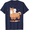 Funny Llama Alpaca Animal Lover Gifts Clothing Llama Alpaca Cat T-Shirt - Navy Blue