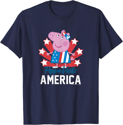Visits America Peppa Portrait T-Shirt