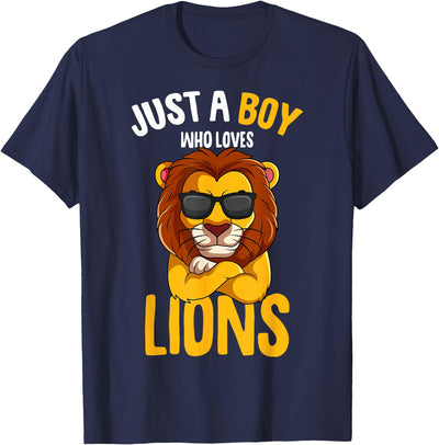 Just a Boy who loves Lions Toddler Boy Kids Lion T-Shirt