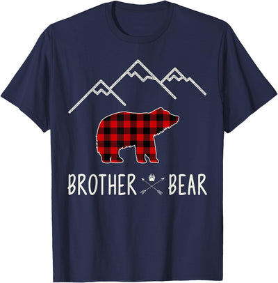 Mama Bear Gift - Buffalo Plaid Brother Bear T-Shirt