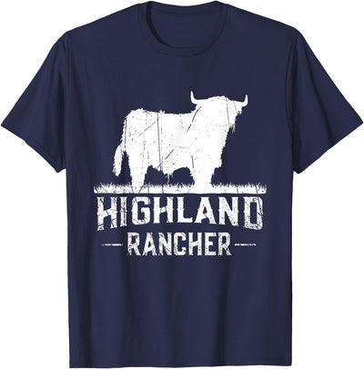 Farm and Highland Cow and Cattle Highland Rancher Scottish T-Shirt