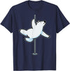 Fun Polar Bear Lover Humor Bear Dancer Stylish Tee Funny Polar Bear Pole Dancer Animal Cute Cool Dancing Joke T-Shirt - Navy Blue