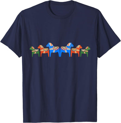 Sweprints Dala Horses - Traditional Swedish design T-Shirt