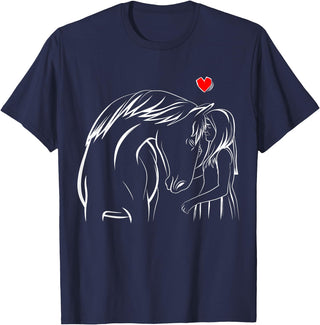 Cute Horse Owner Gifts Horse Lover Girl Horseback Riding Women T-Shirt - Navy Blue