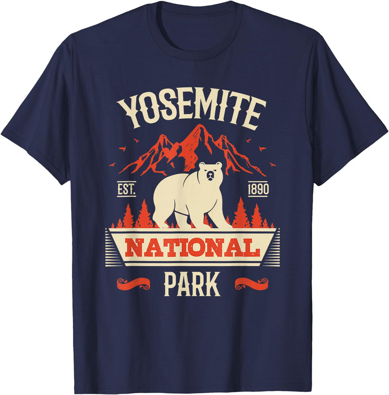 Yosemite Bear Lovers Gifts Yosemite National Park Vintage Gift T-Shirt - Navy Blue