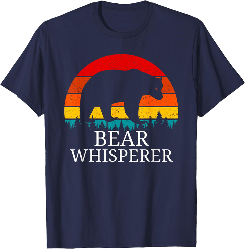 Funny Bear Lover Gifts Tees Vintage Bear Whisperer Wildlife Gift for Animal Lovers T-Shirt - Navy Blue