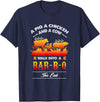 anti vegan shirt I funny bbq bacon fans A Pig, A Chicken, And A Cow Walk Into A Barbecue Bar-B-Q T-Shirt - Navy Blue