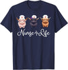 Highland Cow Nurse Life Costume Cute Highland Cow Nurse Life Farm Animal Lover Nursing T-Shirt - Navy Blue