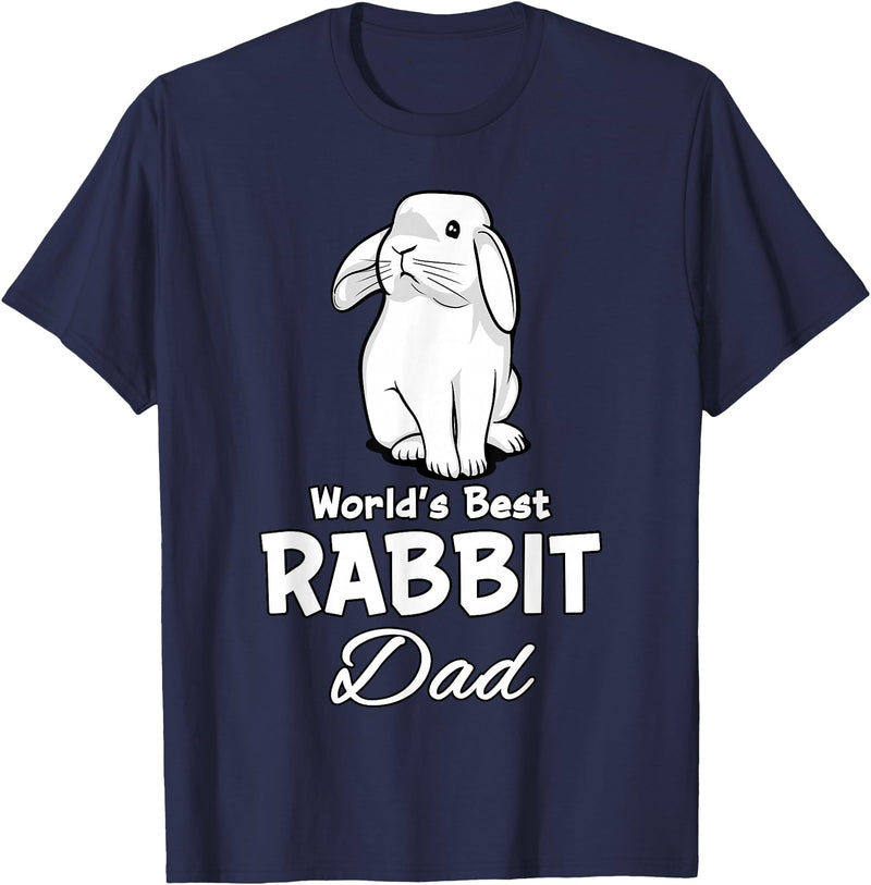 Rabbit Dad Father Rabbit Lover Cute Rabbit T-Shirt in Navy Blue